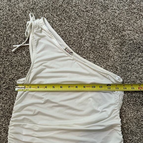 Free People Intimately white one-shoulder ruched tank top size M - Picture 10 of 11